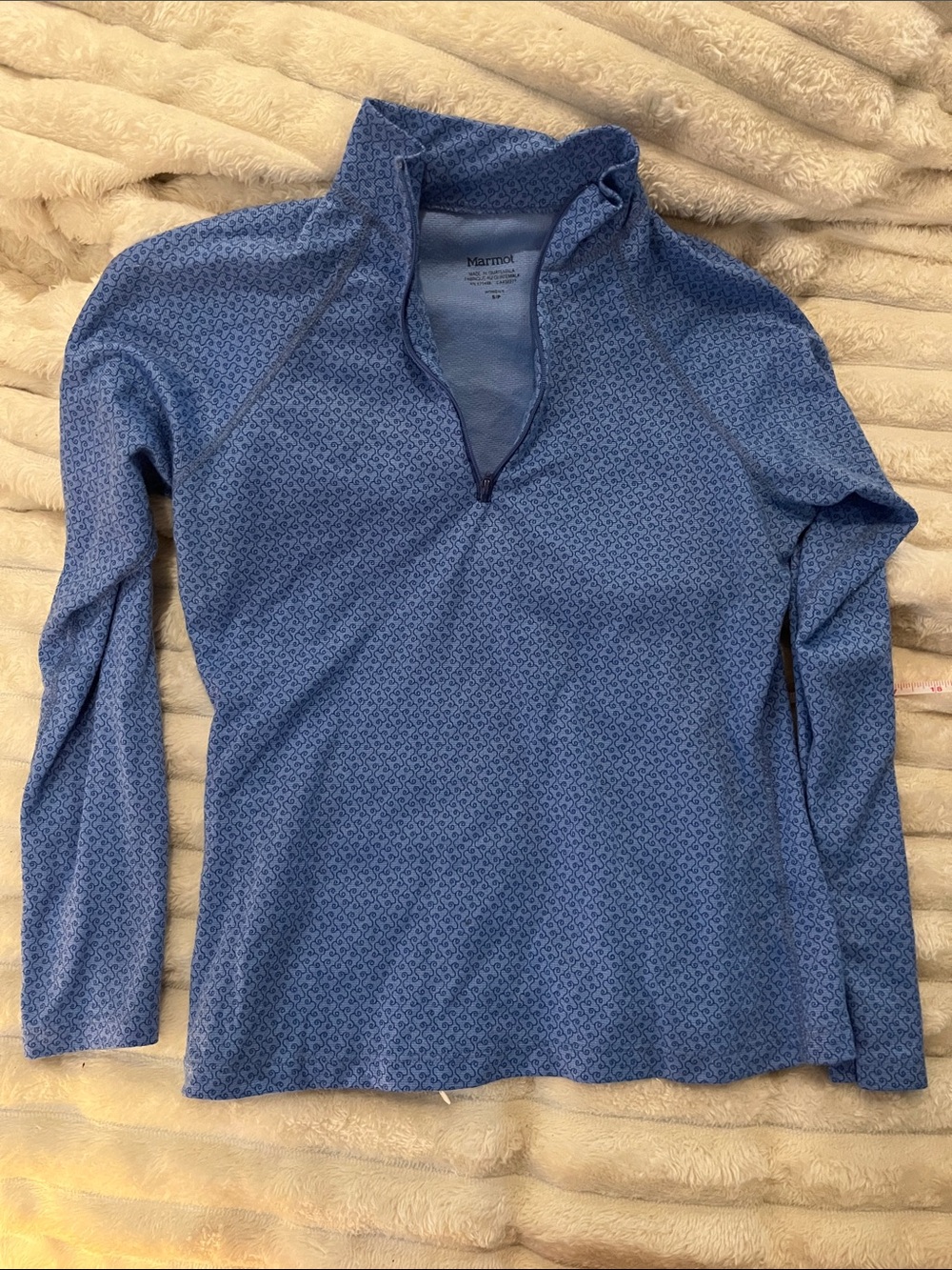 Marmot Women's Periwinkle Patterned Quarter-Zip Long Sleeve Top